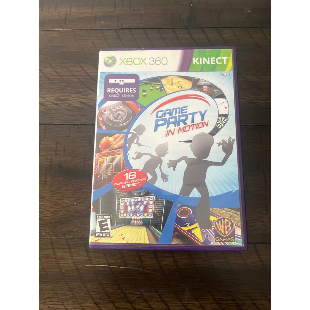 Game Party In Motion Xbox 360 Kinect 16 Classic Arcade Games WB Games NTSC
